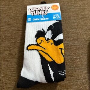 Warner Bros. Looney Tunes Daffy Duck Socks - Black, White, and Yellow